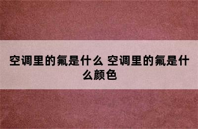 空调里的氟是什么 空调里的氟是什么颜色